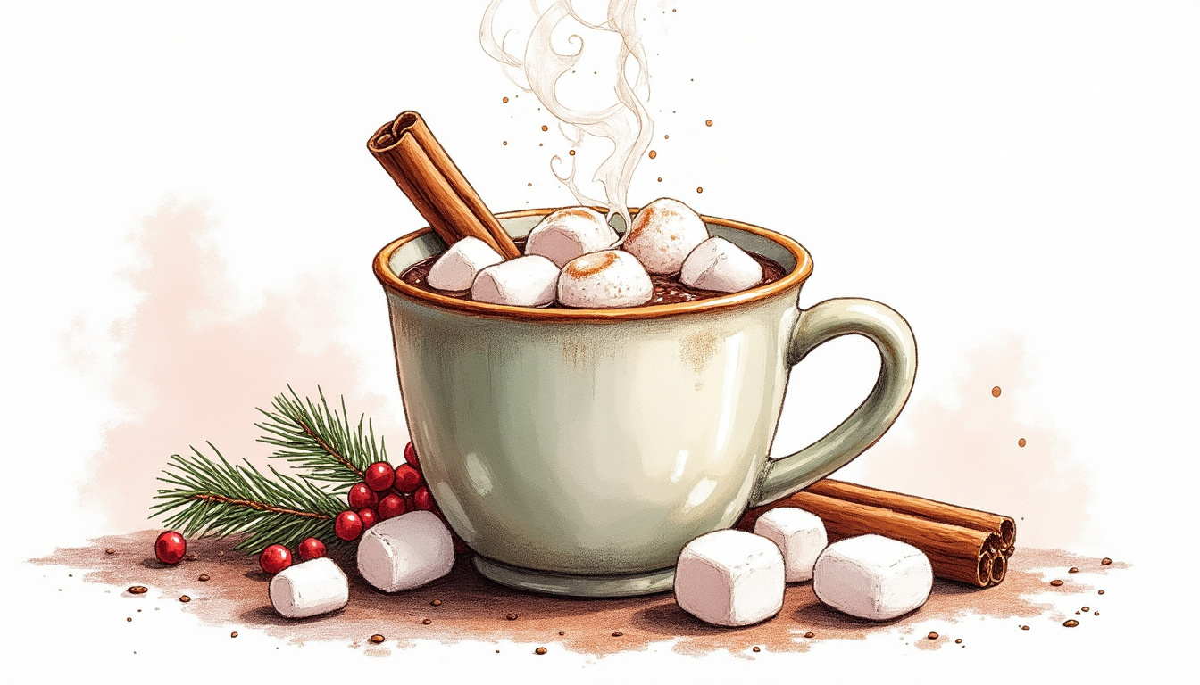 découvrez notre activité créative dessine et colore : le délicieux chocolat chaud de noël pour éveiller l'esprit festif des enfants avec des dessins gourmands et chaleureux.