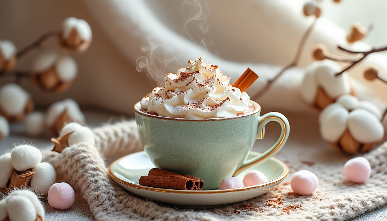Draw and color: the delicious Christmas hot chocolate