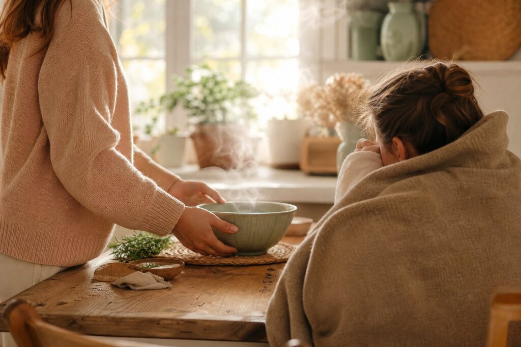 Enfant inhalation remede naturel rhume cosy