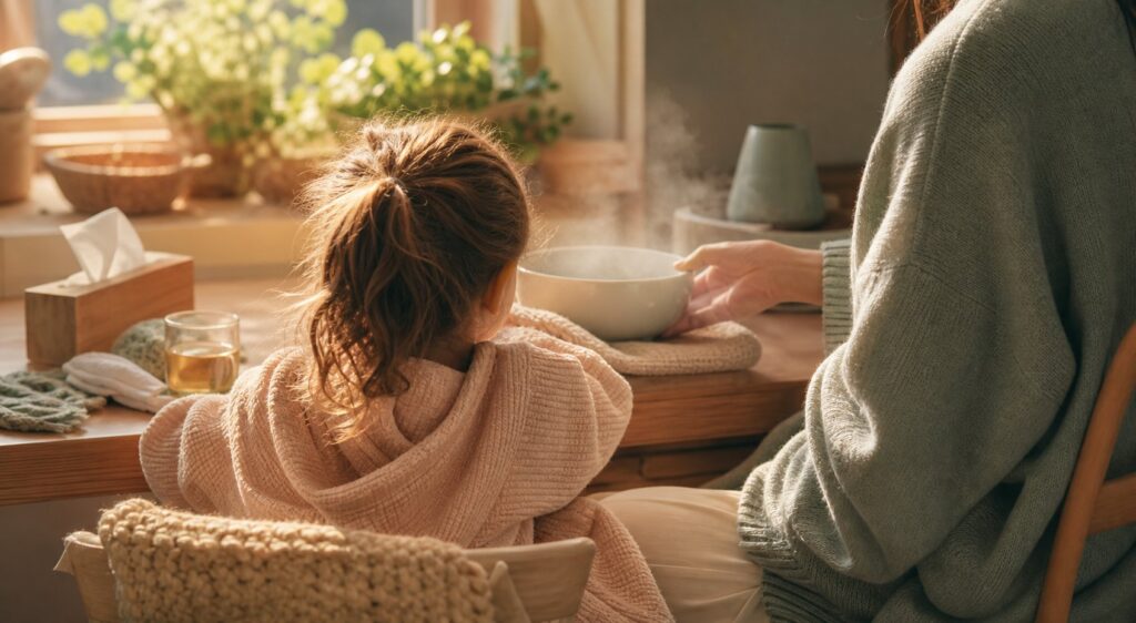 Child inhalation natural cold remedy cozy