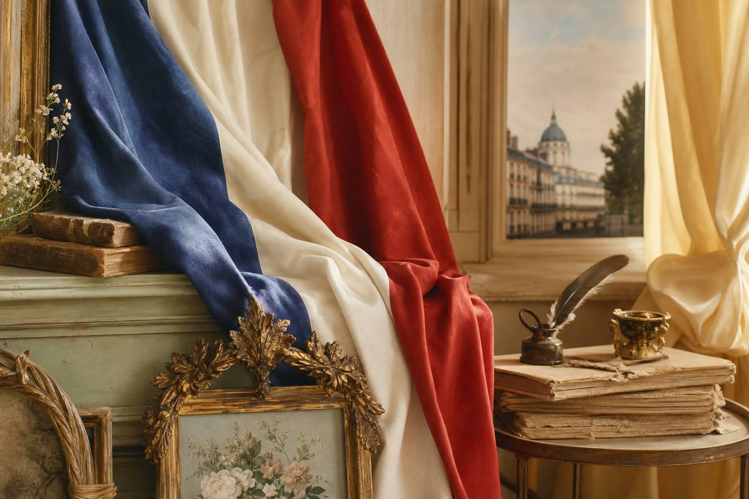 Recit fascinant drapeau francais bleu blanc rouge histoire symbole elegant - illustration article