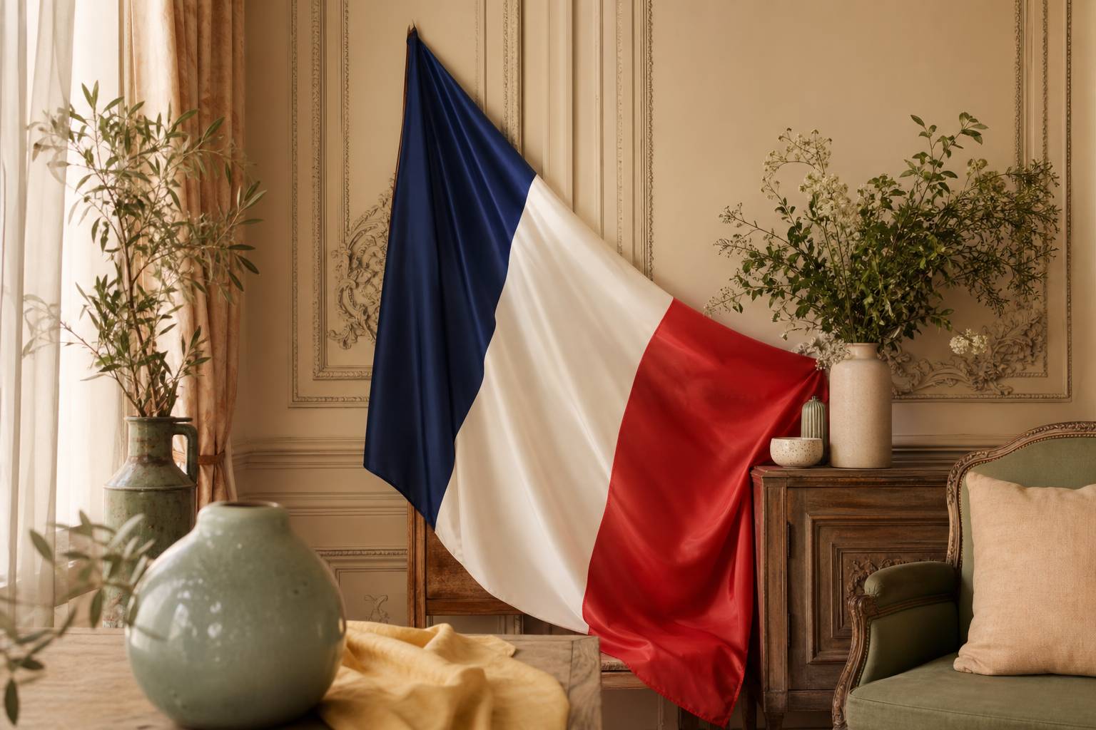 French flag colors blue white red symbolism elegant timeless - illustration article