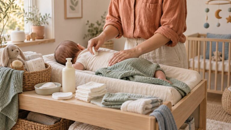 Illustration éditoriale du sujet : Baby care: discover the essential benefits of liniment
