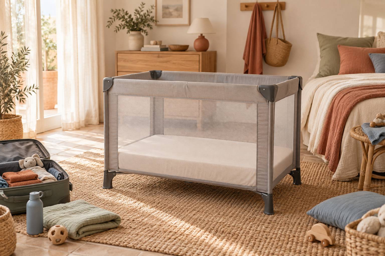 Illustration éditoriale du sujet : Top travel cots: guide to essential models for nomadic sleep