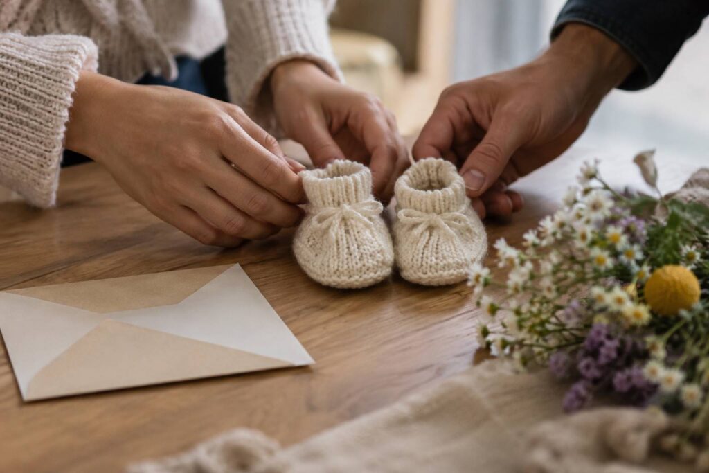 Plan de détail illustrant le sujet de l'article : How to share the wonderful news of your pregnancy